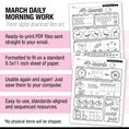 Load image into Gallery viewer, Printable Kindergarten March Daily Morning Work
