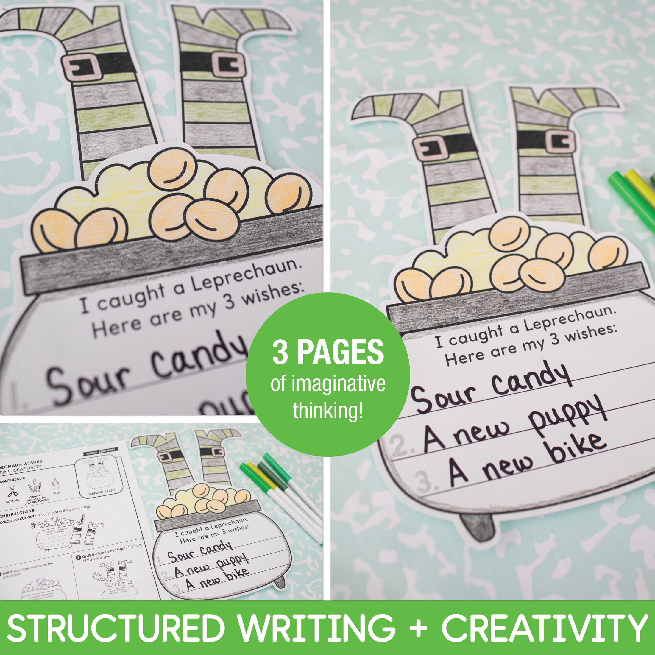 Printable March Leprechaun Wishes Craftivity