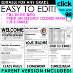 Welcome Back to School EDITABLE Letter Brochure Flipbook Meet the Teacher BUNDLE