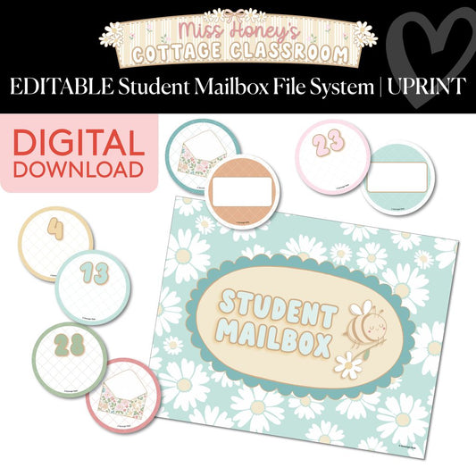 Printable Calming Editable Student Mailbox System | Miss Honey's Cottage Classroom