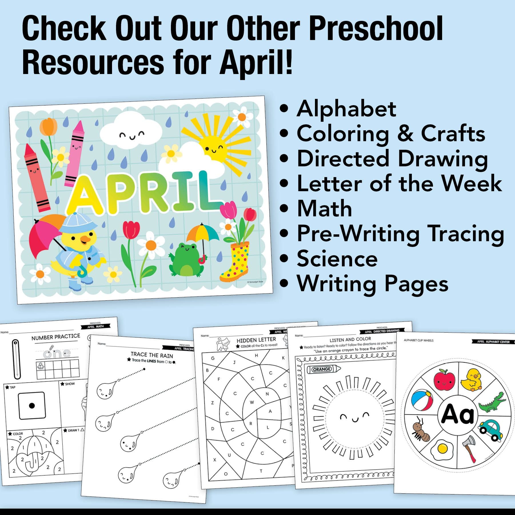 Printable Preschool April Daily Scissor Skills