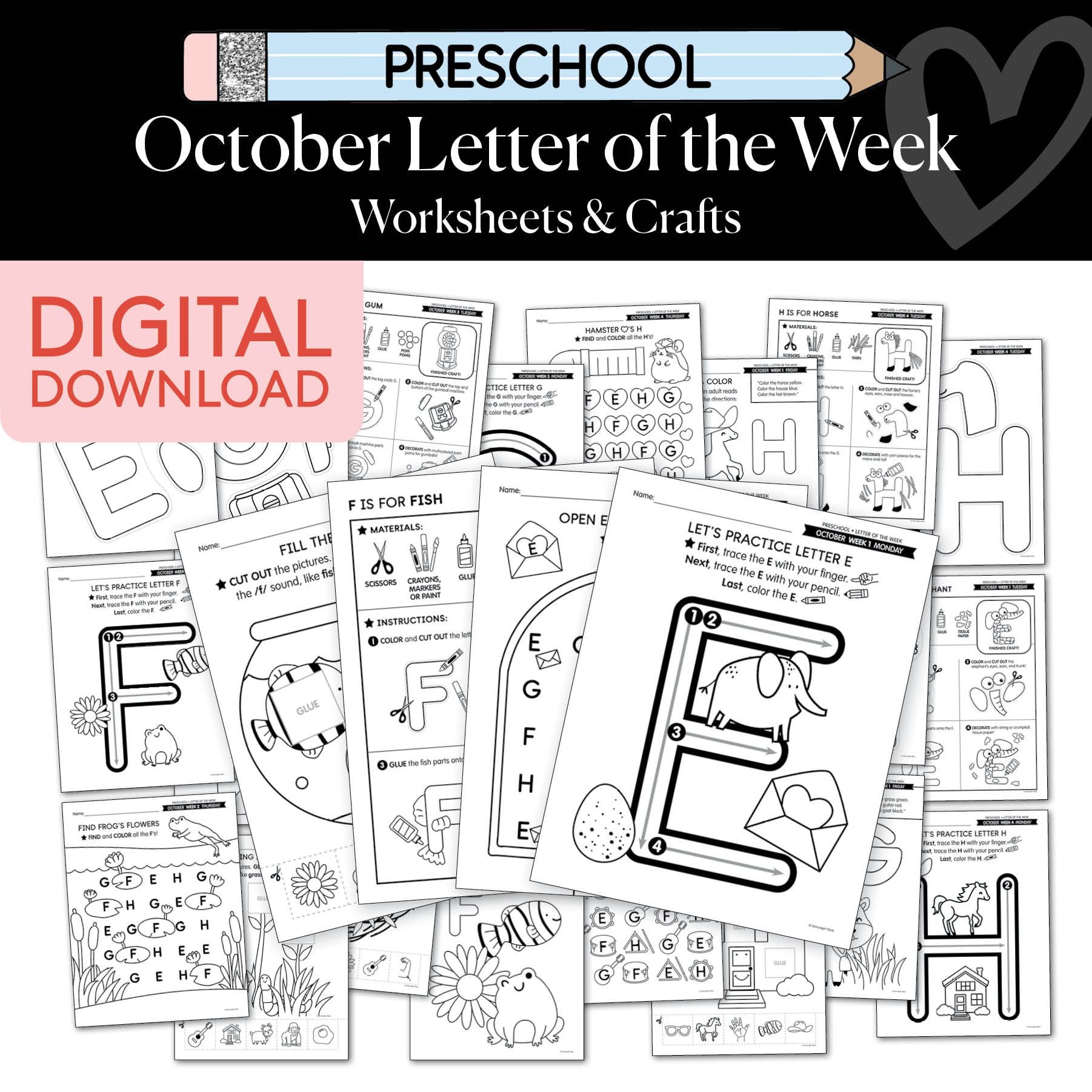 Printable Preschool October Letter of the Week