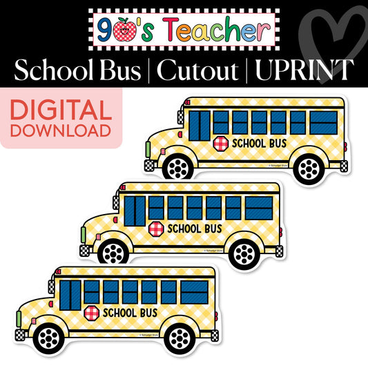 Printable Retro School Bus Cutouts | 90s Teacher