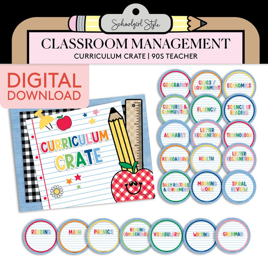 Printable Curriculum Crate | 90s Teacher