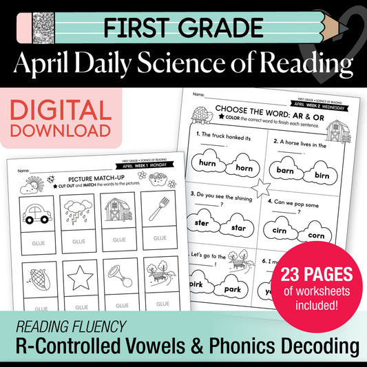 Printable First Grade April Daily Science of Reading