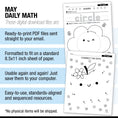 Load image into Gallery viewer, Printable Preschool May Daily Math
