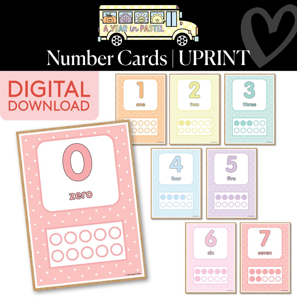 Printable Number Cards | A Year In Pastel