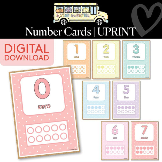 Printable Number Cards | A Year In Pastel