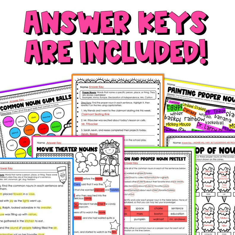 Common and Proper Nouns | Worksheets | Assessments | Joey Udovich