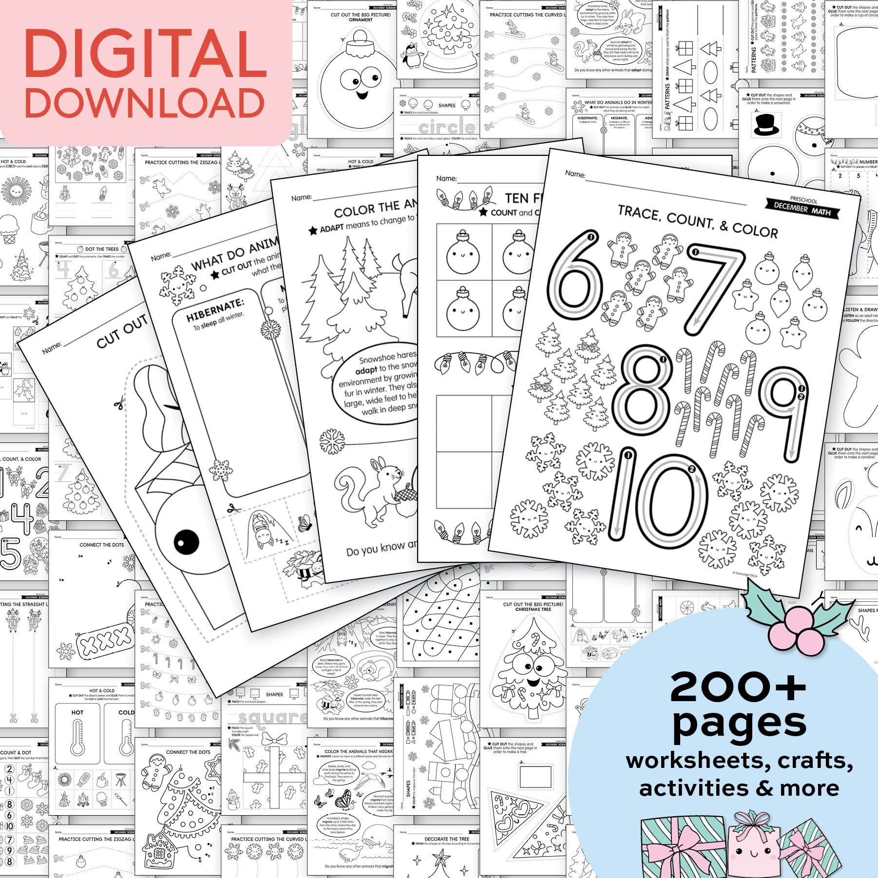 Printable Preschool December Thematic Unit Bundle