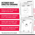 Load image into Gallery viewer, Printable Preschool October Directed Drawing Worksheets
