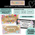 Load image into Gallery viewer, Personalized Editable Canva Kraft Style Banner Bundle 4
