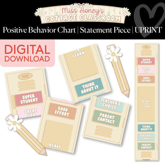 Printable Calming Positive Behavior Chart | Miss Honey's Cottage Classroom