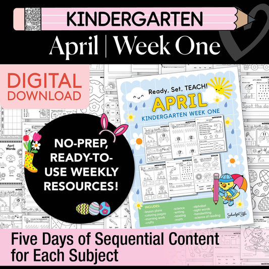 Printable Kindergarten April Week 1 Resources
