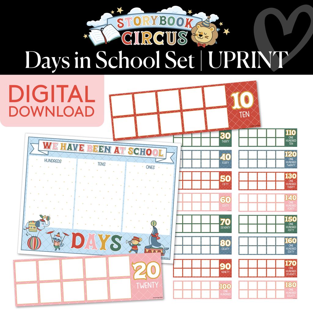 Printable Vintage Days in School Set | Storybook Circus