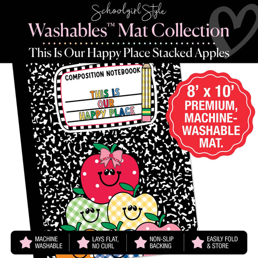 This Is Our Happy Place Stacked Apples Classroom Mat by Schoolgirl Style