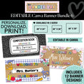 Load image into Gallery viewer, Personalized Editable Canva Kraft Style Banner Bundle 6
