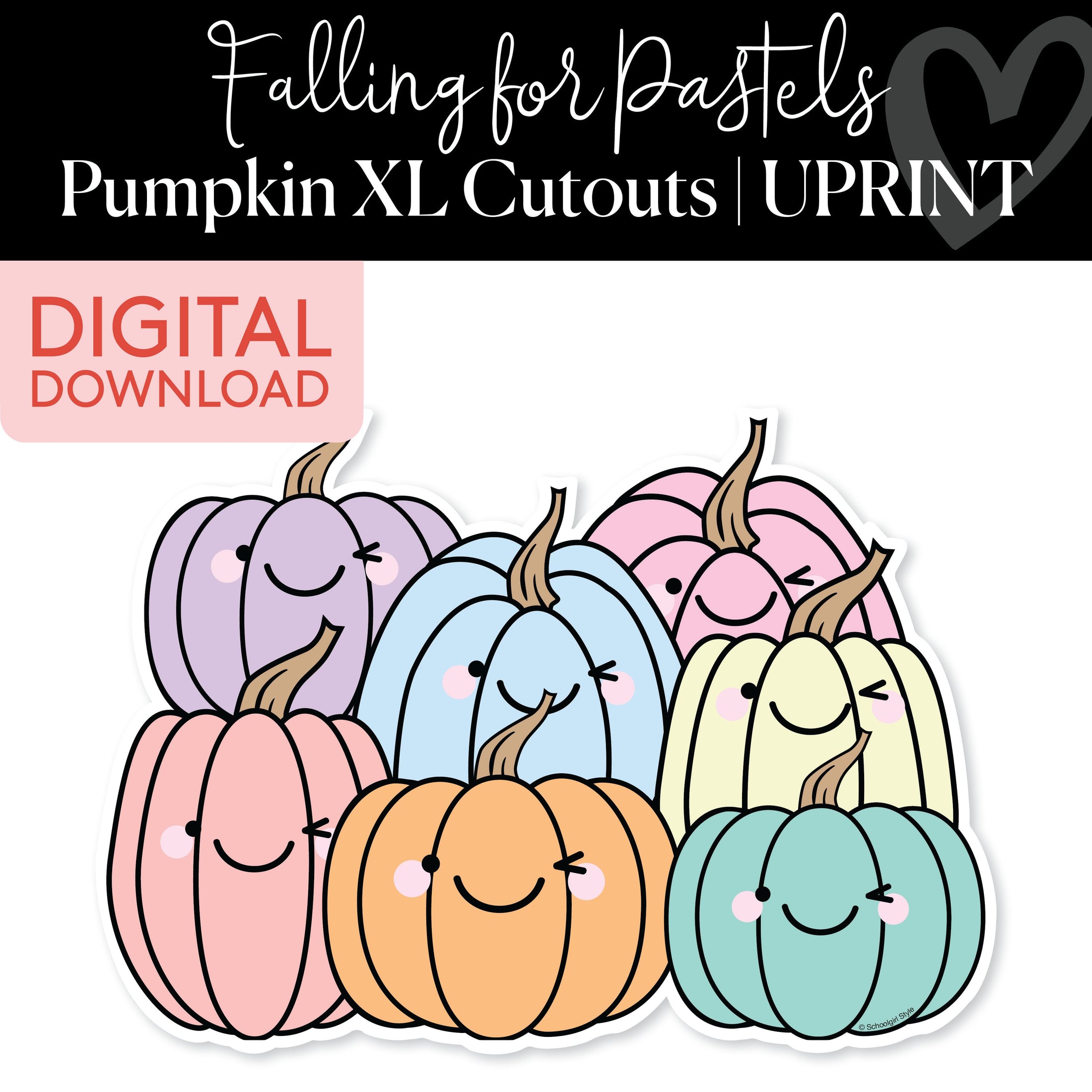 Printable XL Pumpkins | Fall Cutouts | Falling for Pastels