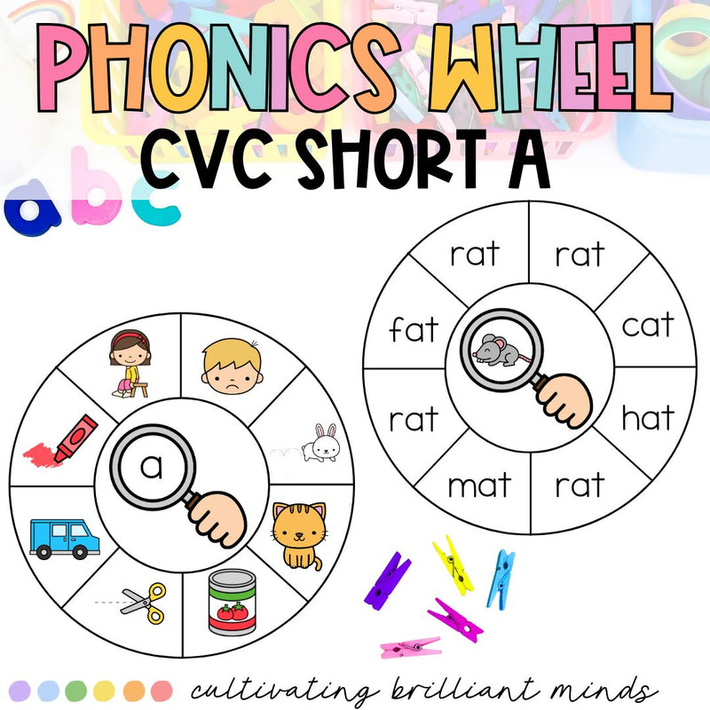 Phonics Wheel Game | CVC Short A | Phonics Activities | Science of Reading