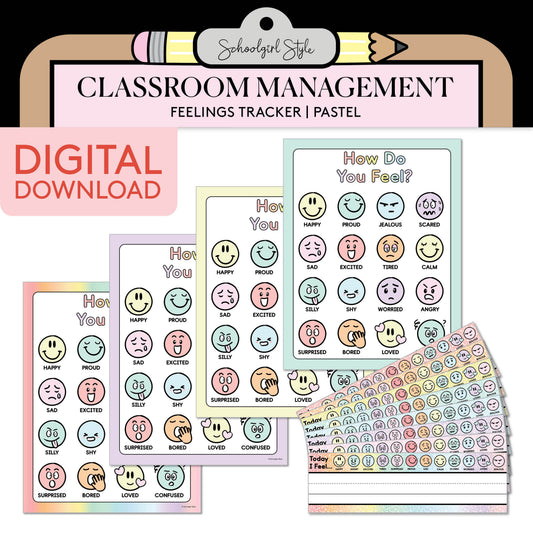 Printable Pastel Feelings Tracker