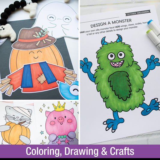 Printable Preschool and Kindergarten Halloween Worksheets, Activities and Coloring Pages | Halloween Party Pack