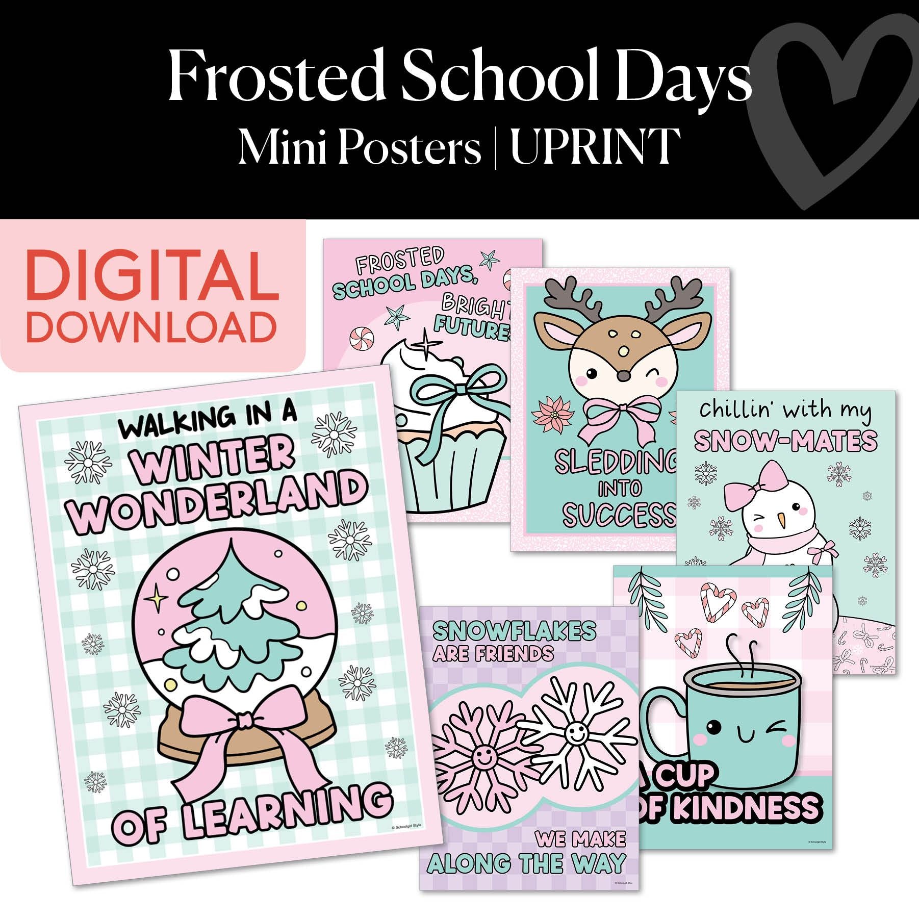 Printable Christmas Mini Posters | Frosted School Days