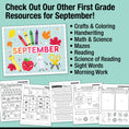 Load image into Gallery viewer, First Grade September Daily Writing Worksheets
