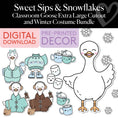 Load image into Gallery viewer, Classroom Goose Extra Large Cutout and Winter Costume Bundle | Gertie the Goose
