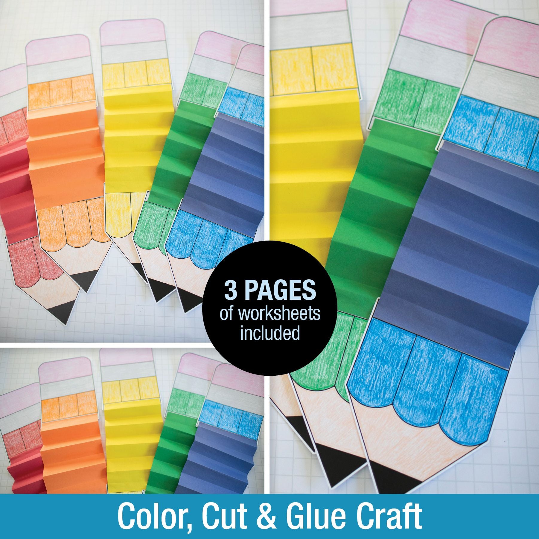 Printable September Bendy Pencil Craft