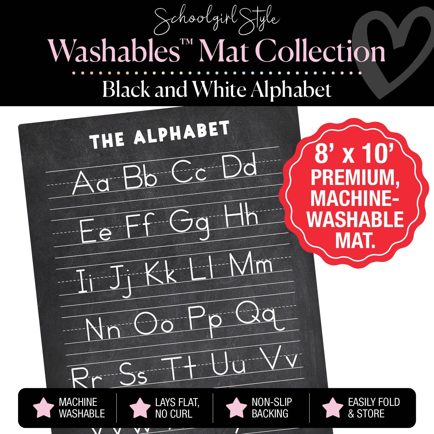 Black and White Alphabet Classroom Mat by Schoolgirl Style