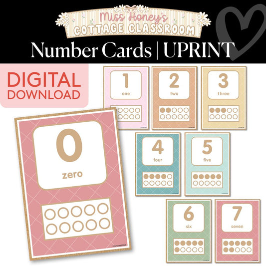 Printable Calming Number Cards  | Miss Honey's Cottage Classroom