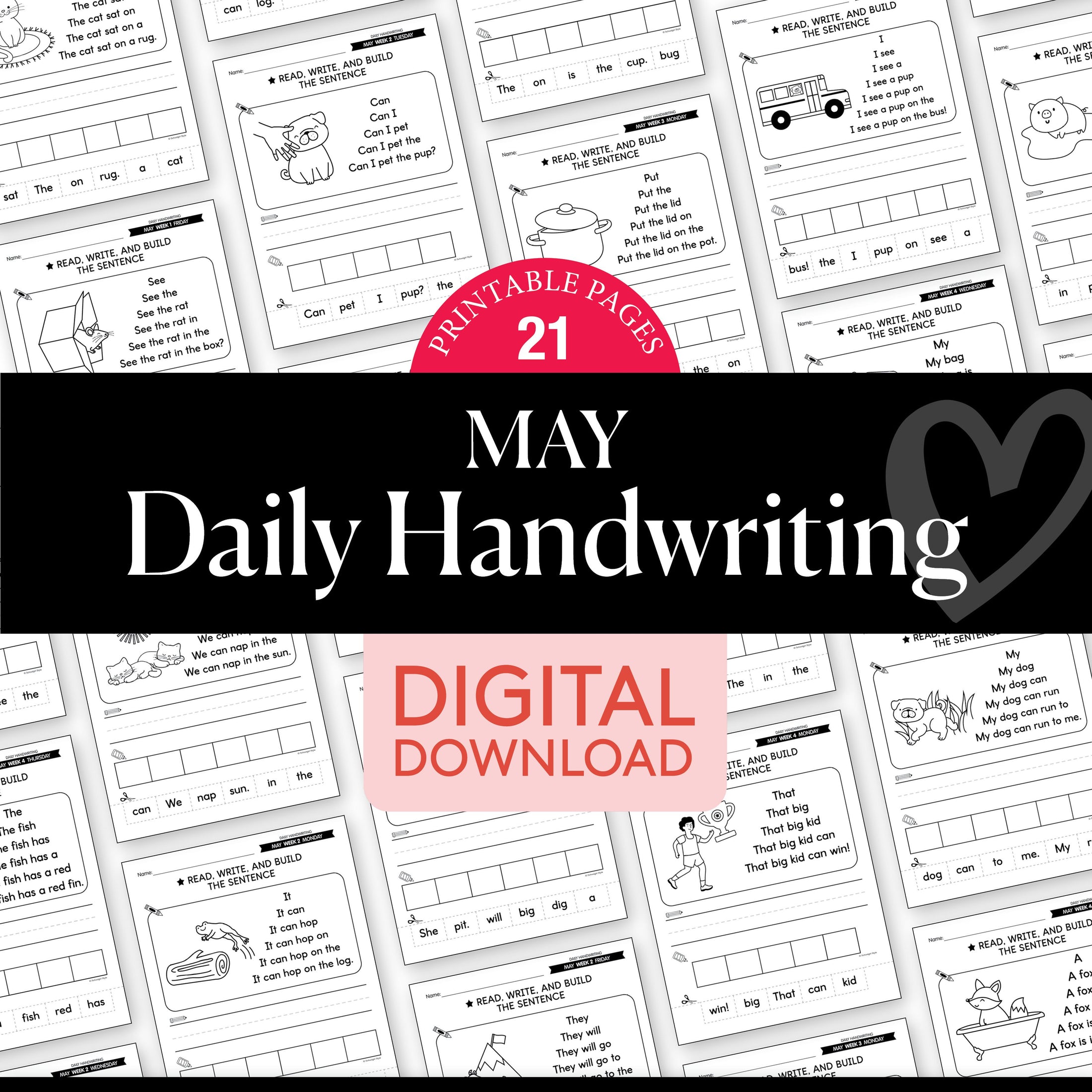 Printable May Daily Handwriting