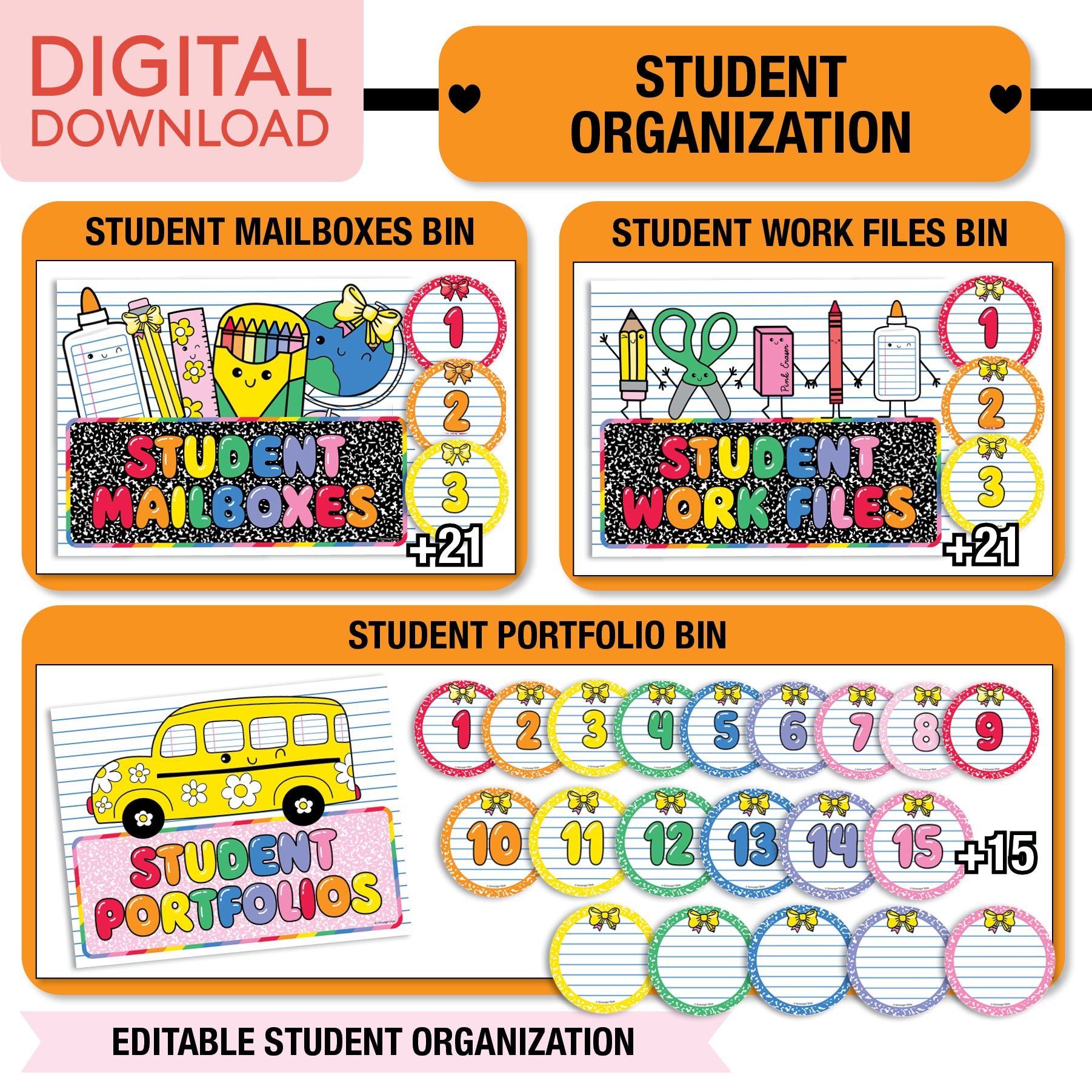 Printable Ultimate Rainbow Classroom Management and Organization Bundle