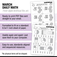 Load image into Gallery viewer, Printable Second Grade March Daily Math
