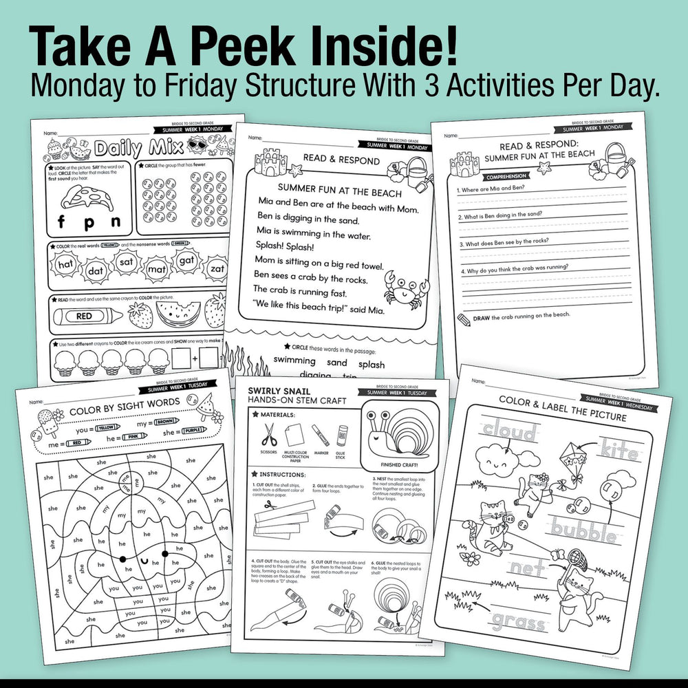 Ultimate Bridge To Second Grade Pre-Printed And Digital Summer Workbook