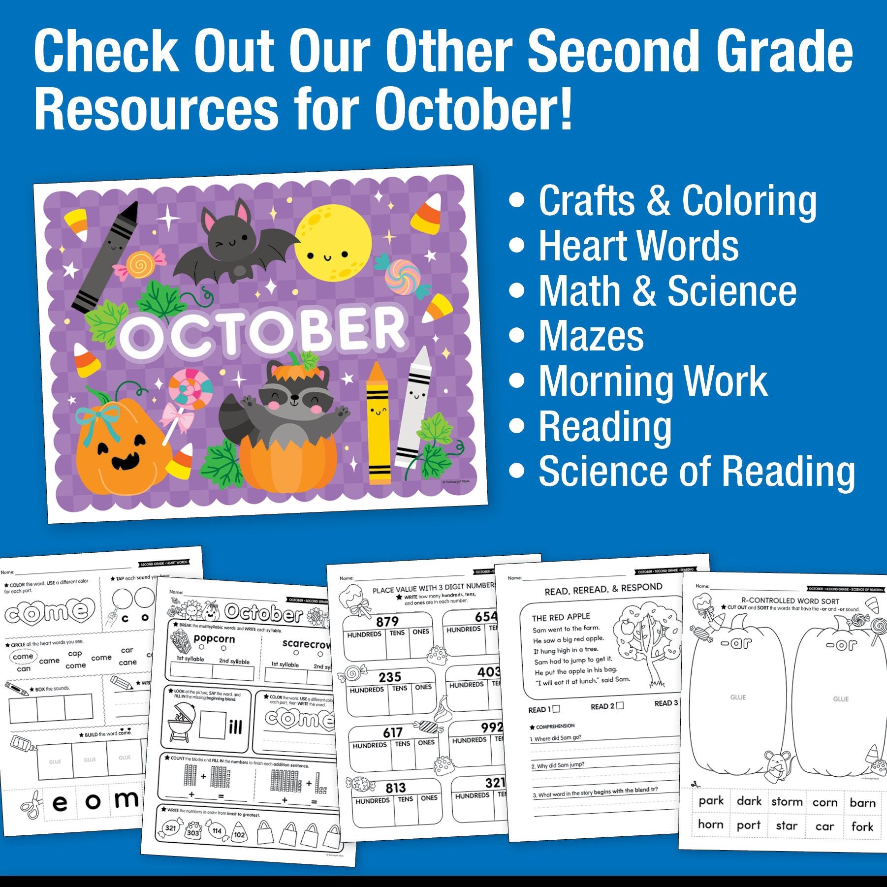 Printable Second Grade October Daily Writing