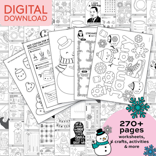 Printable Kindergarten January Thematic Unit Bundle