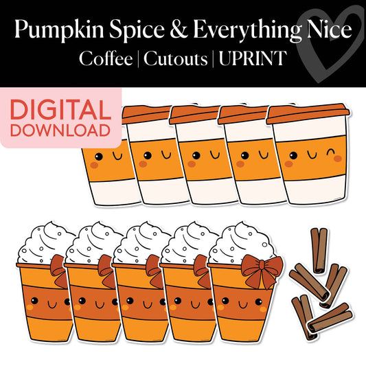 Coffee | Printable Thanksgiving Cutouts | Pumpkin Spice and Everything Nice