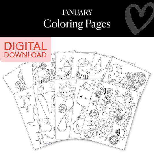 Free Printable January Coloring Pages Pack 2