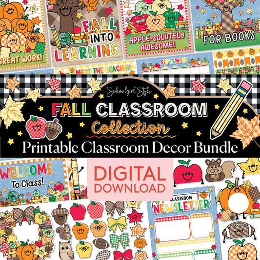 Printable Fall Classroom Decor Bundle | 90s Teacher
