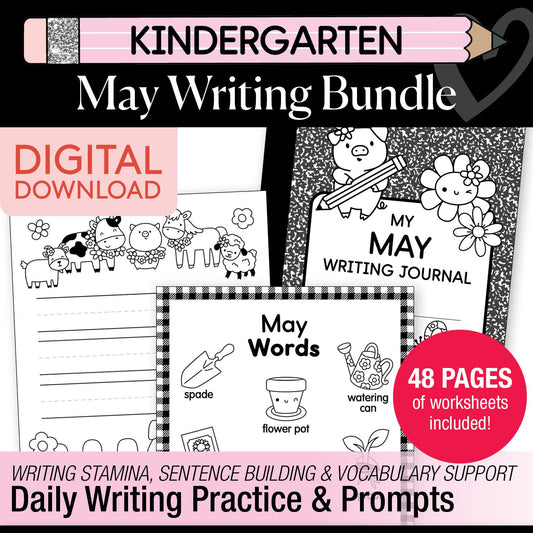 Printable Kindergarten May Writing Bundle