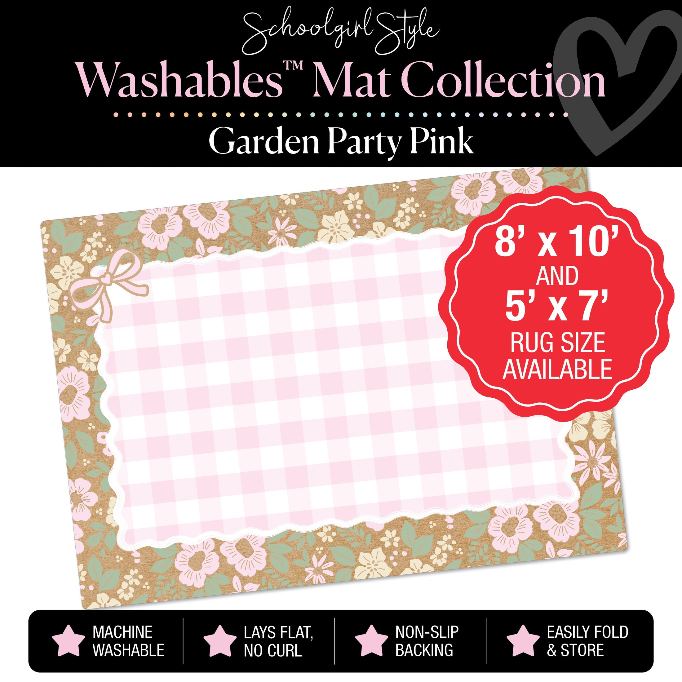 Garden Party Pink Classroom Mat by Schoolgirl Style
