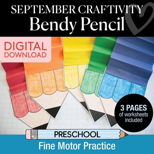 Printable September Bendy Pencil Craft