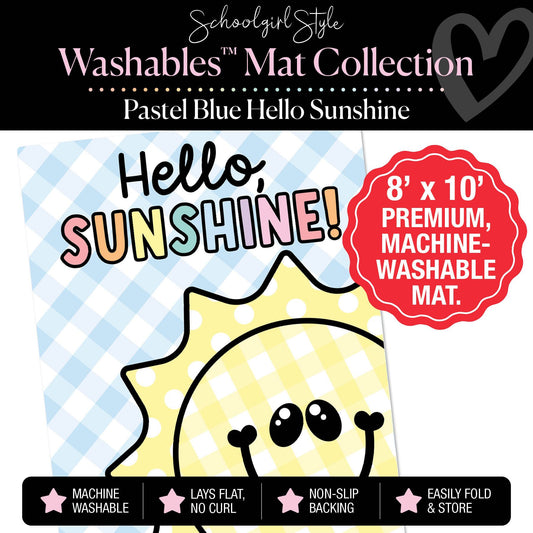 Pastel Blue Hello Sunshine Classroom Mat by Schoolgirl Style