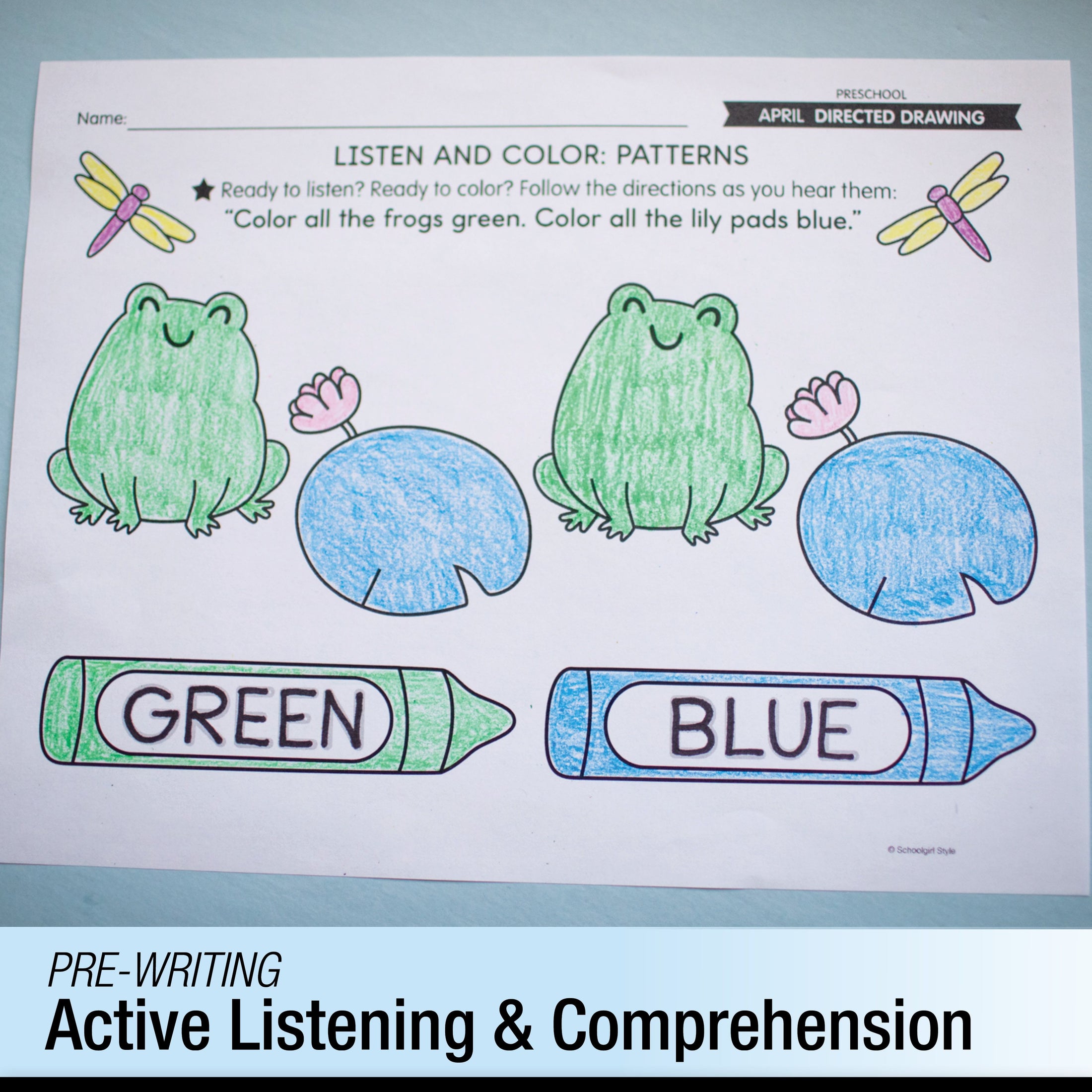 Printable Preschool April Directed Drawing Worksheets