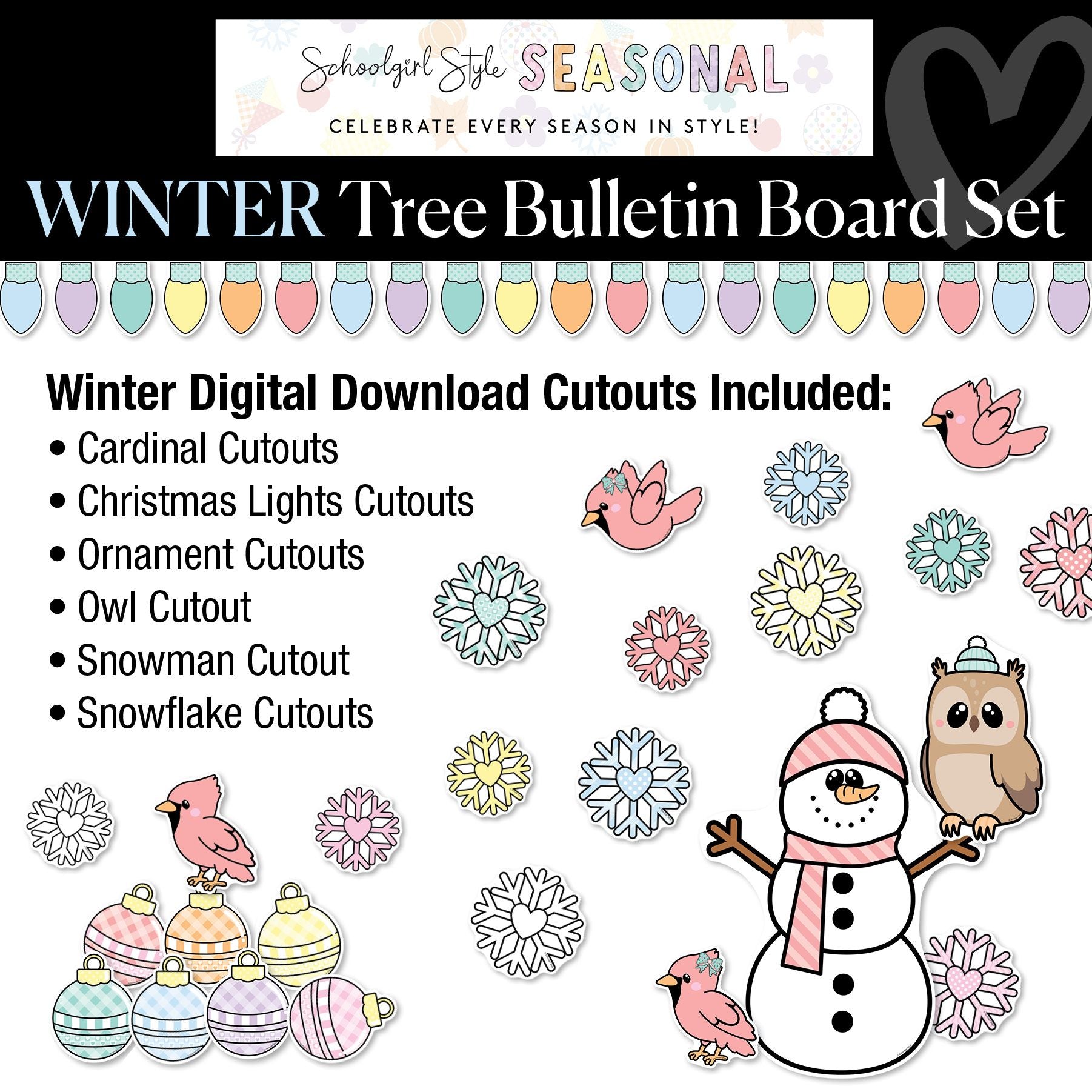 A Year In Pastel Tree Classroom Decor Bundle