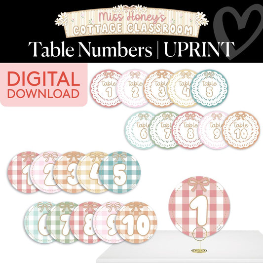 Printable Calming Table Numbers | Miss Honey's Cottage Classroom