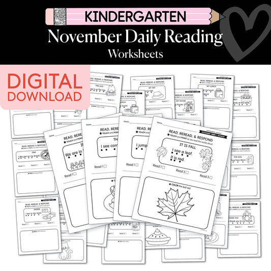 Printable Kindergarten November Daily Reading