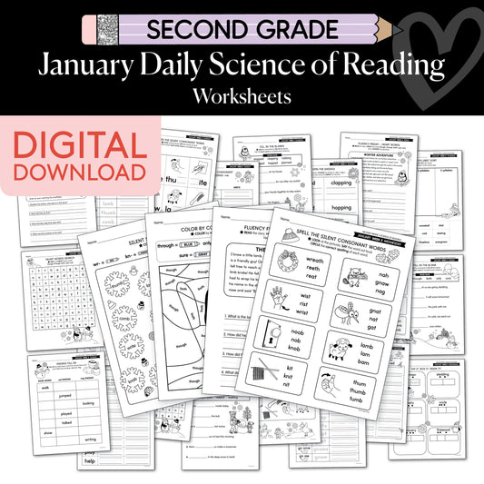 Printable Second Grade January Daily Science of Reading