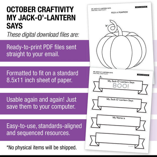 Printable Jack-O'-Lantern Craftivity